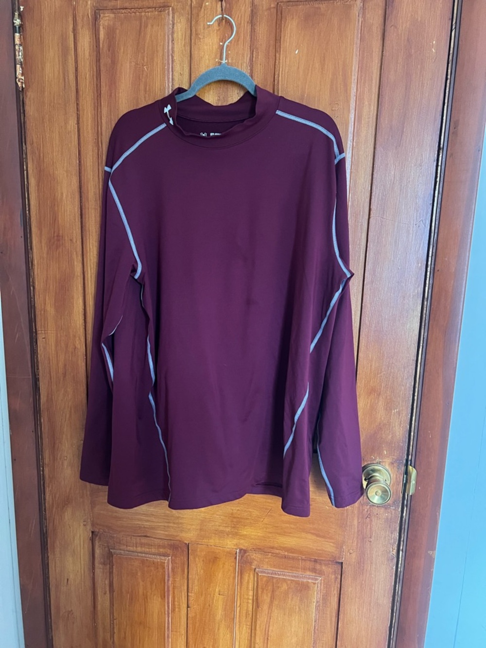 Under Armour Maroon ColdGear Fitted Crew Neck Top